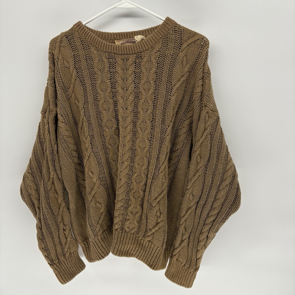 Vintage 80s‎ River Trader Thick Cable Knit Pullover Sweater Retro Fisher Men XL